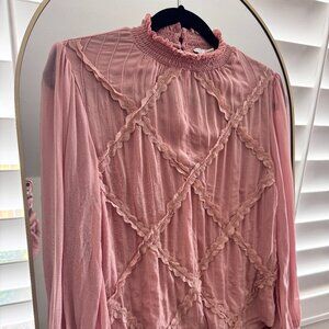 Topshop Pink Sheer Blouse Size 2